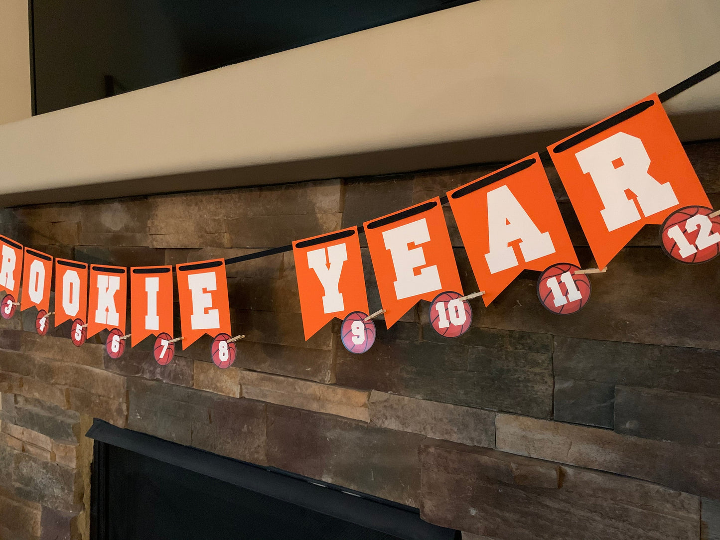 Baby Basketball Banner, My Rookie Year, 1st Birthday Banner, First Birthday Photo Banner, Basketball First Year Banner, Basketball Birthday