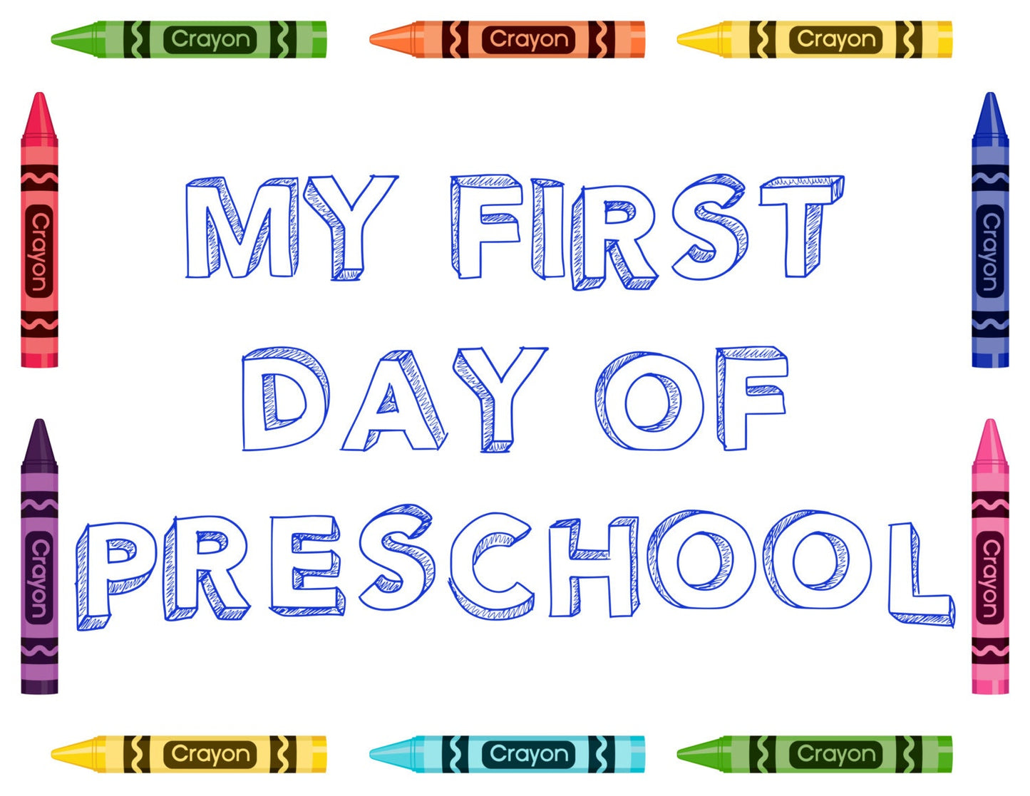 My First Day of Preschool Sign, Back to School Sign, First Day of School