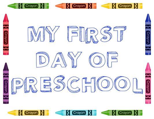 My First Day of Preschool Sign, Back to School Sign, First Day of School