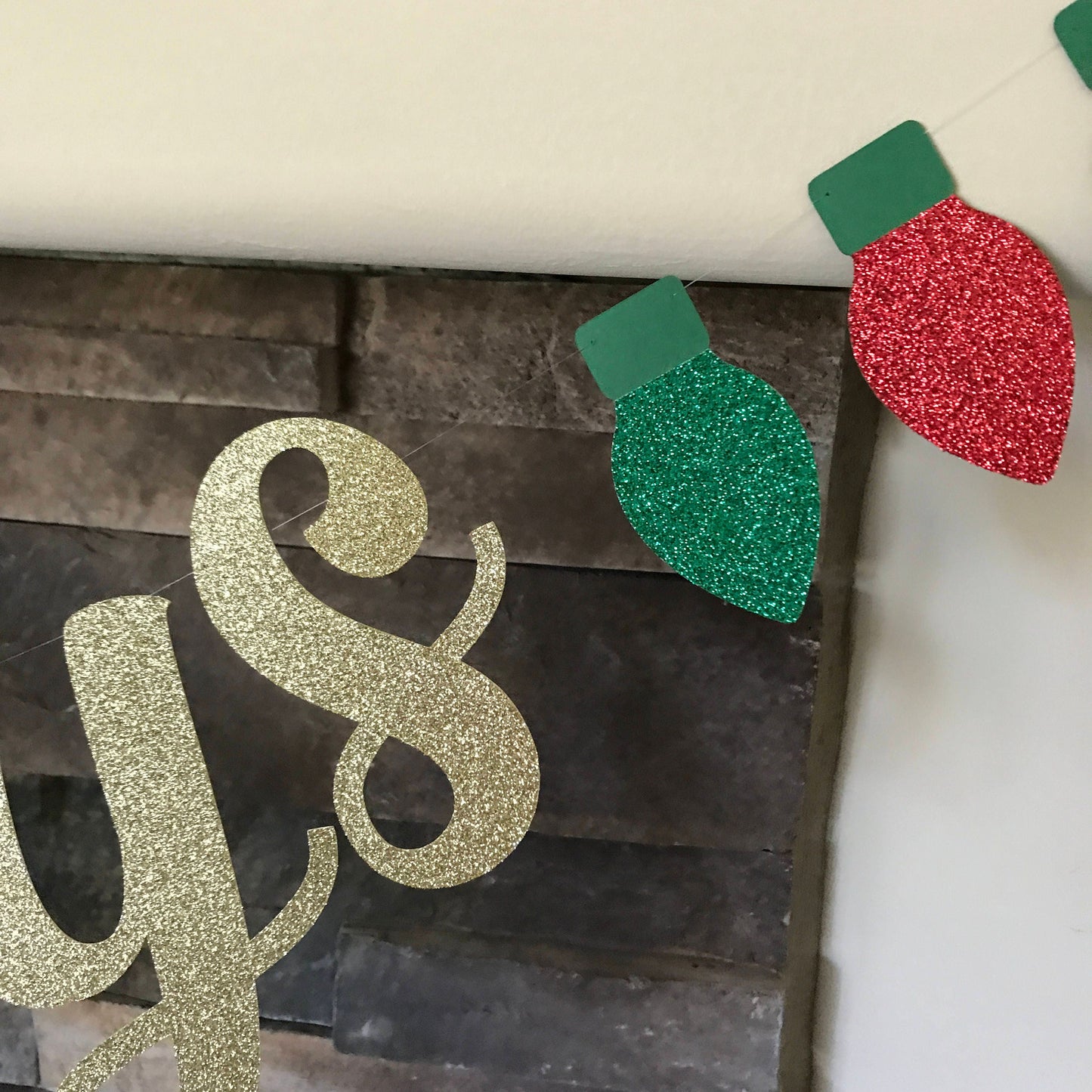 Happy Holidays Banner, Christmas Lights Banner, Glitter Banner, Merry Christmas Banner, Mantel Banner, Happy Holidays, Holiday Party Banner