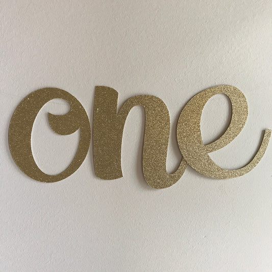 ONE gold glitter high chair banner / high chair banner / gold glitter decorations/ 1st birthday / one banner / ONE / first birthday banner