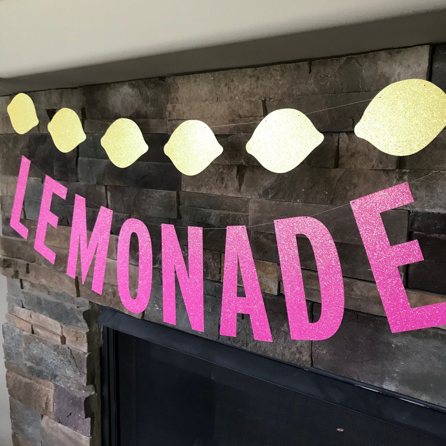 Lemonade banner / lemon garland / lemonade stand / lemonade birthday / lemonade stand banner / lemonade sign / lemonade glitter banner