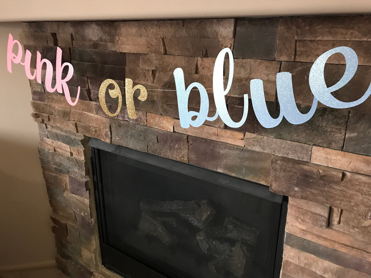 Pink or blue banner / gender reveal banner / he or she banner / boy or girl banner / gender reveal decorations / pink or blue gender reveal