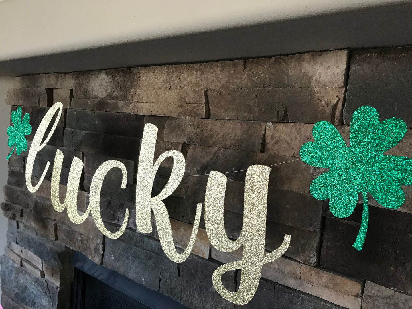 Lucky banner / St Patrick’s Day Banner / St Patrick’s decorations / luck of the Irish / shamrock banner / Irish af banner / Irish banner