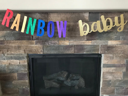 Rainbow baby banner / rainbow baby shower / rainbow baby photo prop / rainbow baby / rainbow banner / baby shower banner / baby shower decor