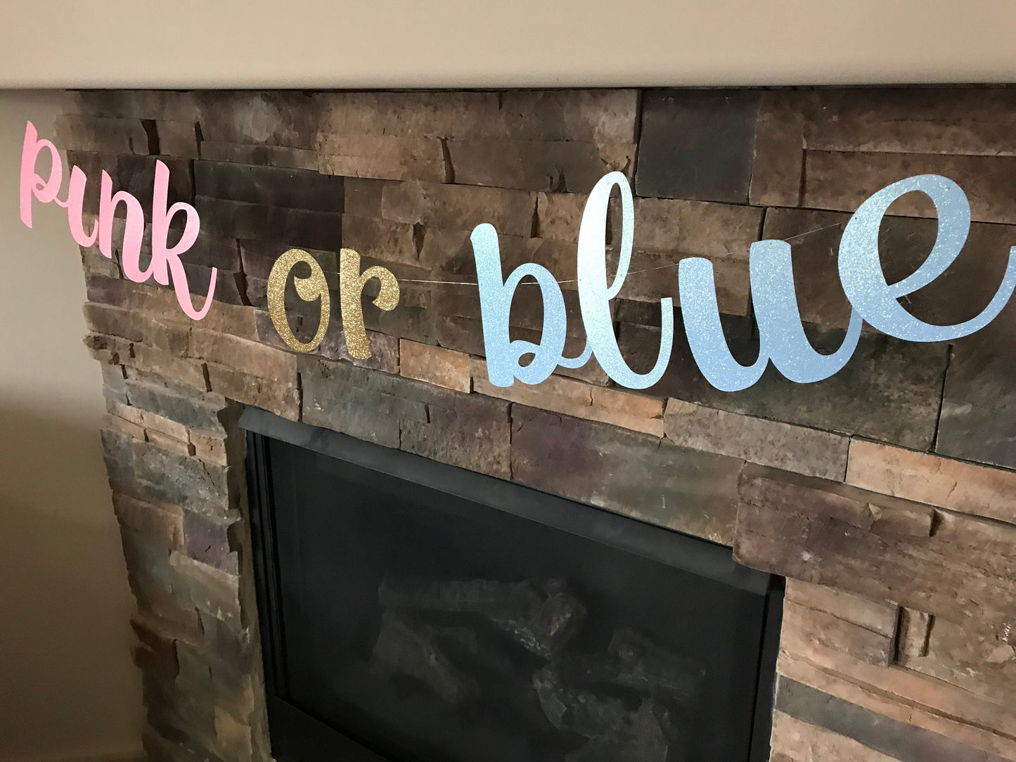 Pink or blue banner / gender reveal banner / he or she banner / boy or girl banner / gender reveal decorations / pink or blue gender reveal