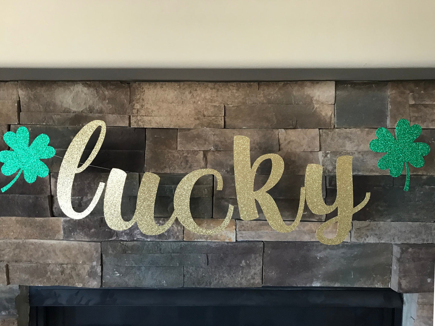 Lucky banner / St Patrick’s Day Banner / St Patrick’s decorations / luck of the Irish / shamrock banner / Irish af banner / Irish banner