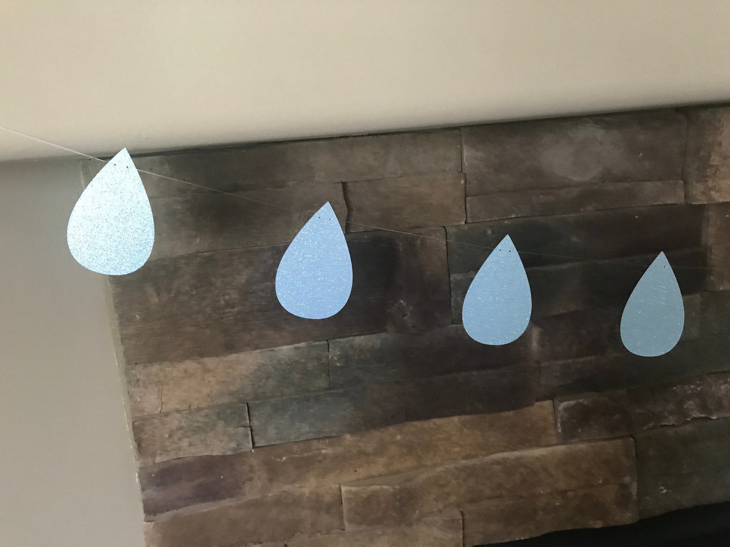 Rain drop garland / showered with love banner / sprinkled with love banner / baby shower decorations / baby shower