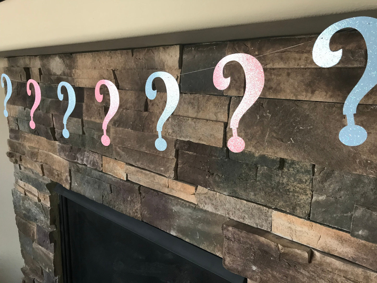 Gender reveal question mark banner / gender reveal banner / gender reveal decorations / gender reveal party / he or she / boy or girl / ????