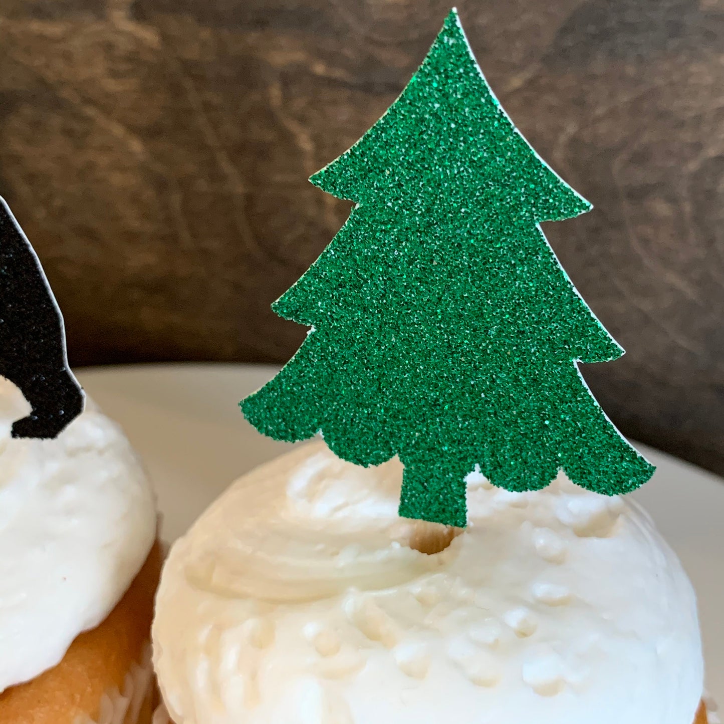 DIY Black Bear and Tree Cupcake Toppers, Lumberjack Food Picks, Woodland Party Decor, Wild One decorations, black bear cupcake toppers