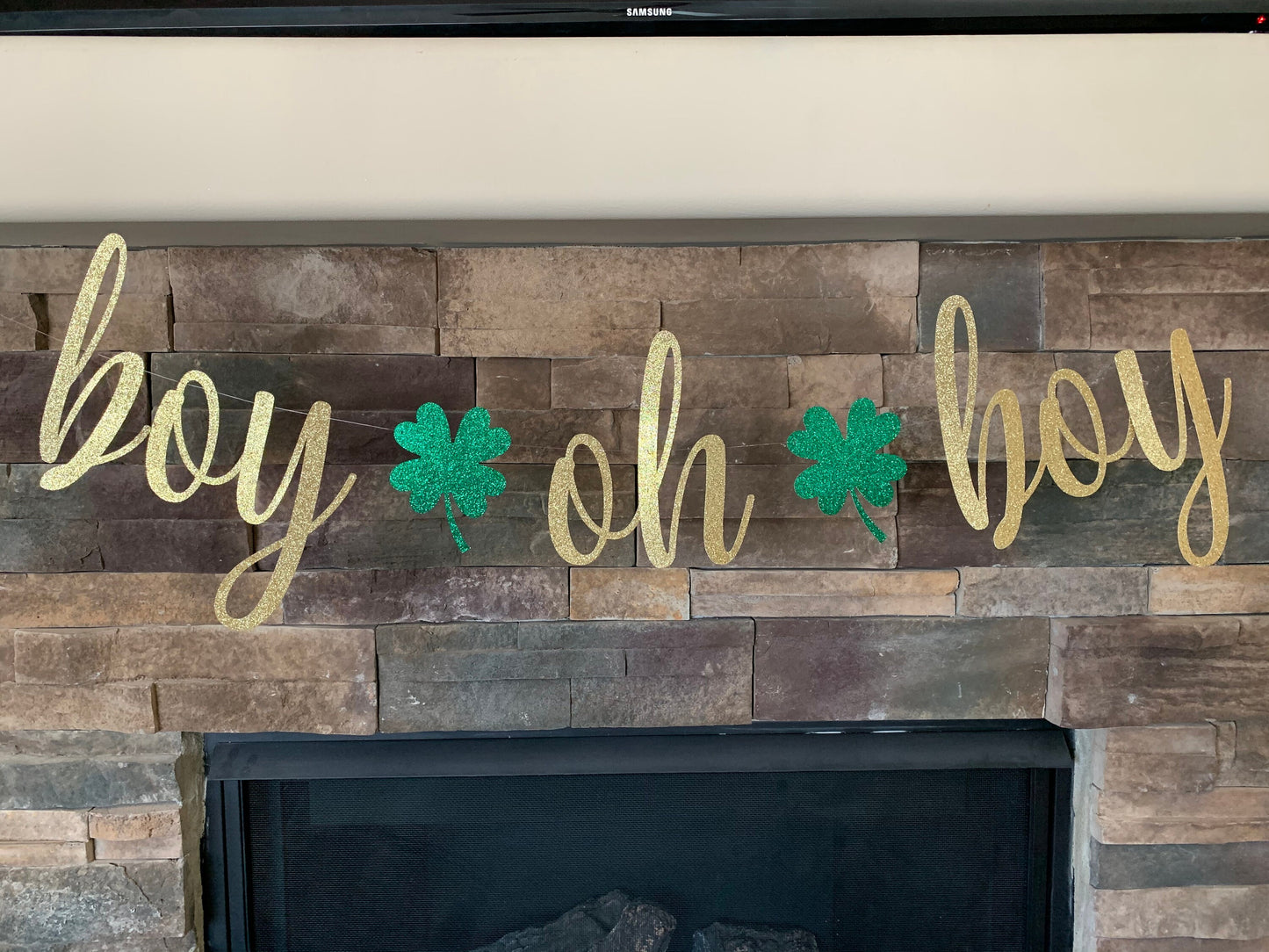 Shamrock Boy oh boy banner / baby shower decorations / boy oh boy baby shower / boy oh boy / oh baby banner / boy baby shower / March shower