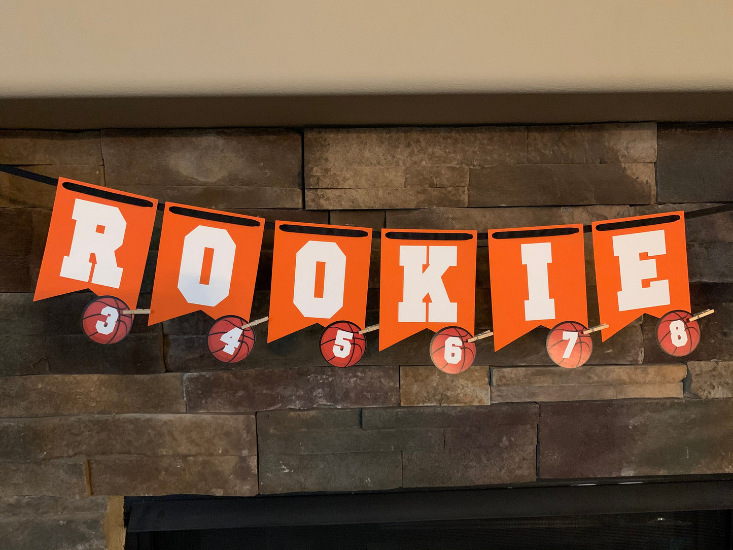 Baby Basketball Banner, My Rookie Year, 1st Birthday Banner, First Birthday Photo Banner, Basketball First Year Banner, Basketball Birthday