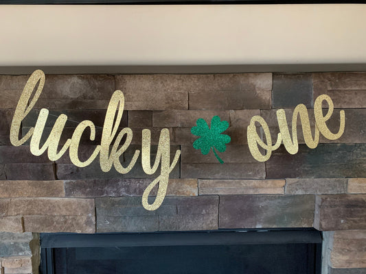 lucky one banner, lucky one, shamrock banner, st Patrick’s day birthday, st Patrick’s day first birthday, 1st birthday, one decorations