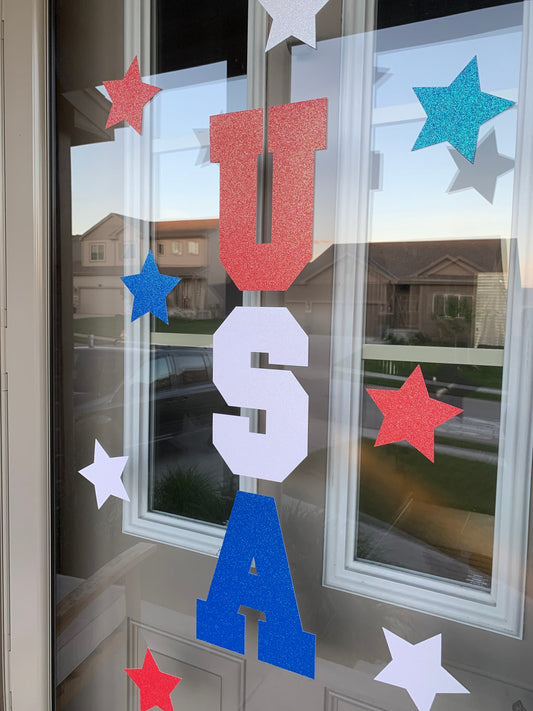 USA door sign, 4th of July decorations, 4th of July door sign, star cutouts, USA sign, Independence Day decorations