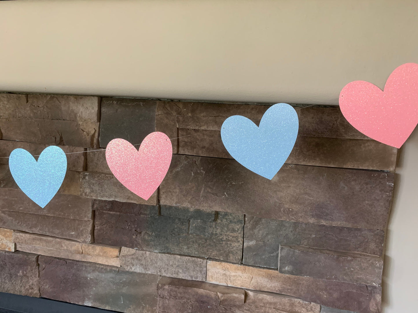 Heart banner, heart bunting, gender reveal heart banner, gender reveal banner, baby heart bunting, baby bunting, boy or girl banner