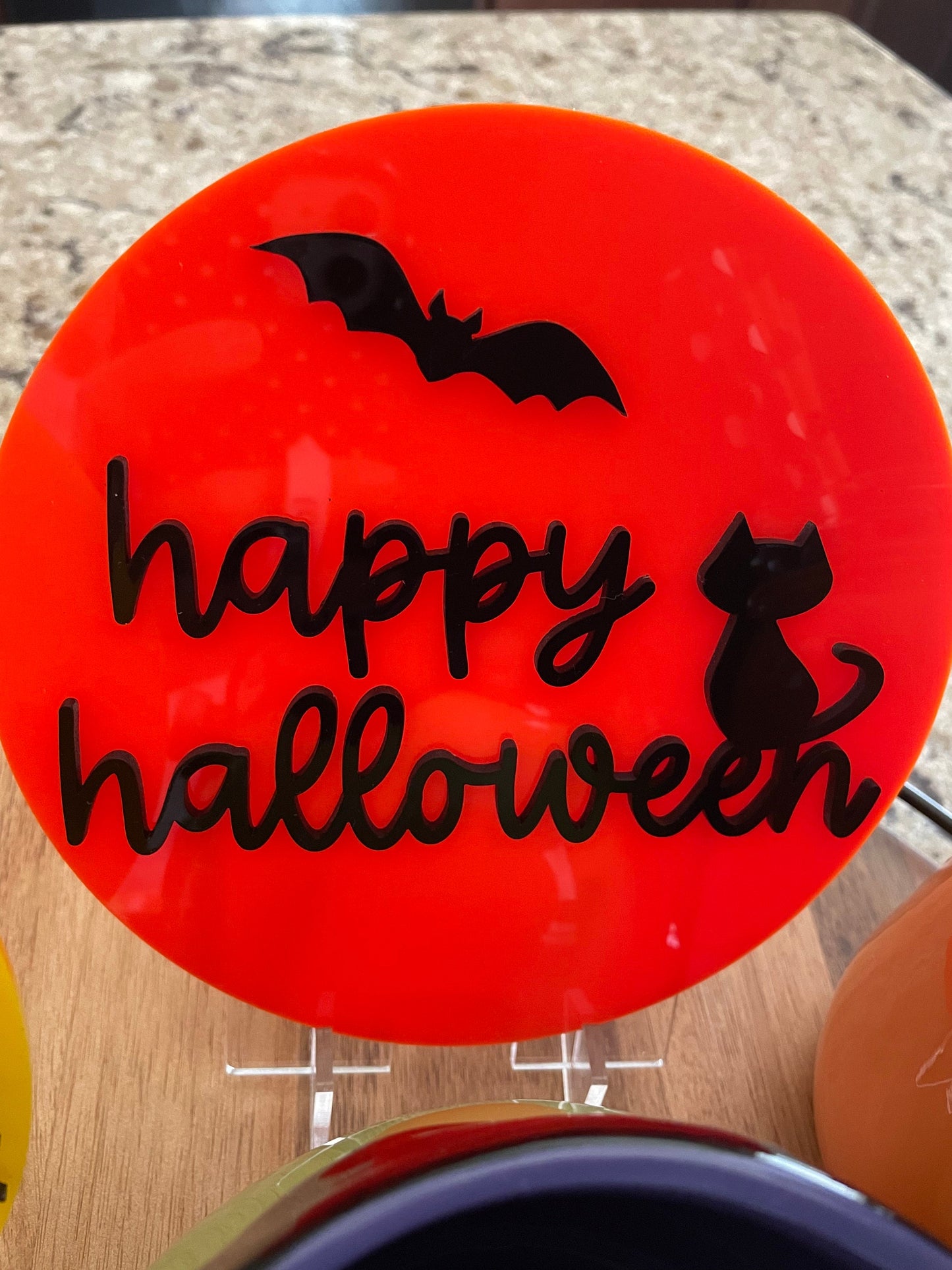 Happy Halloween sign, tiered tray Halloween sign, mini sign, Halloween sign, acrylic sign, Halloween decor, tiered tray ideas