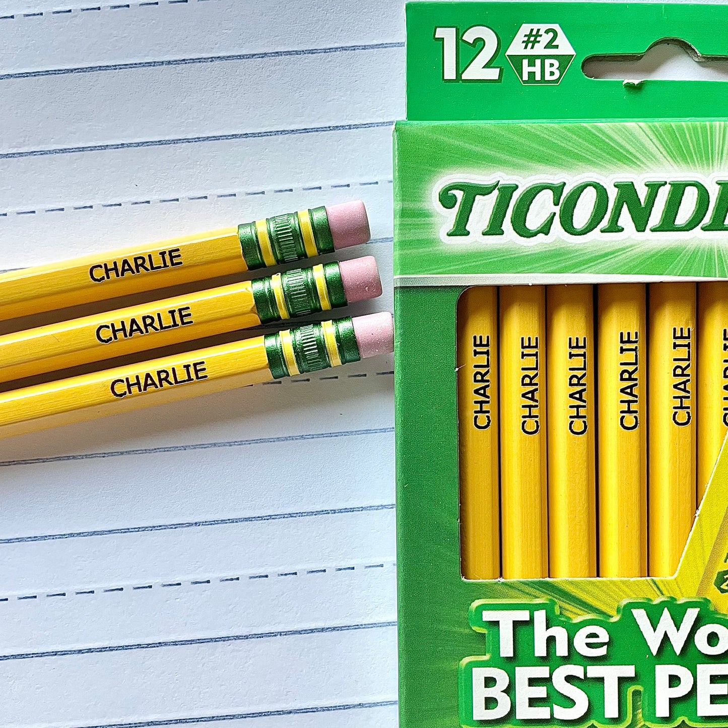 Personalized Pencils, Engraved Pencils, Back to School, 12 Pack Pencils, Ticonderoga Pencils, Custom school supplies