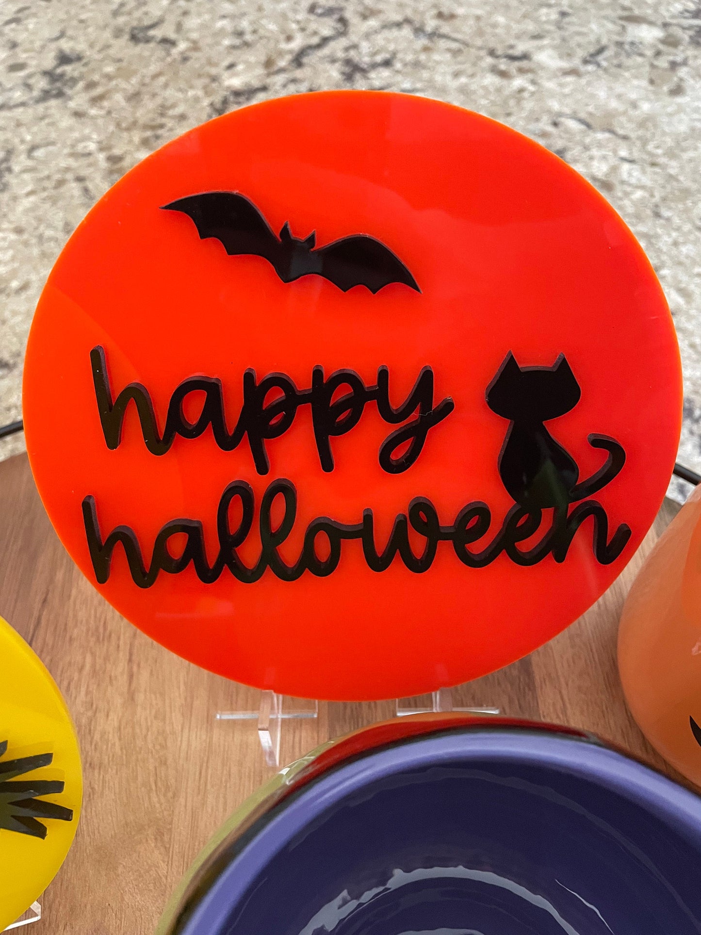 Happy Halloween sign, tiered tray Halloween sign, mini sign, Halloween sign, acrylic sign, Halloween decor, tiered tray ideas