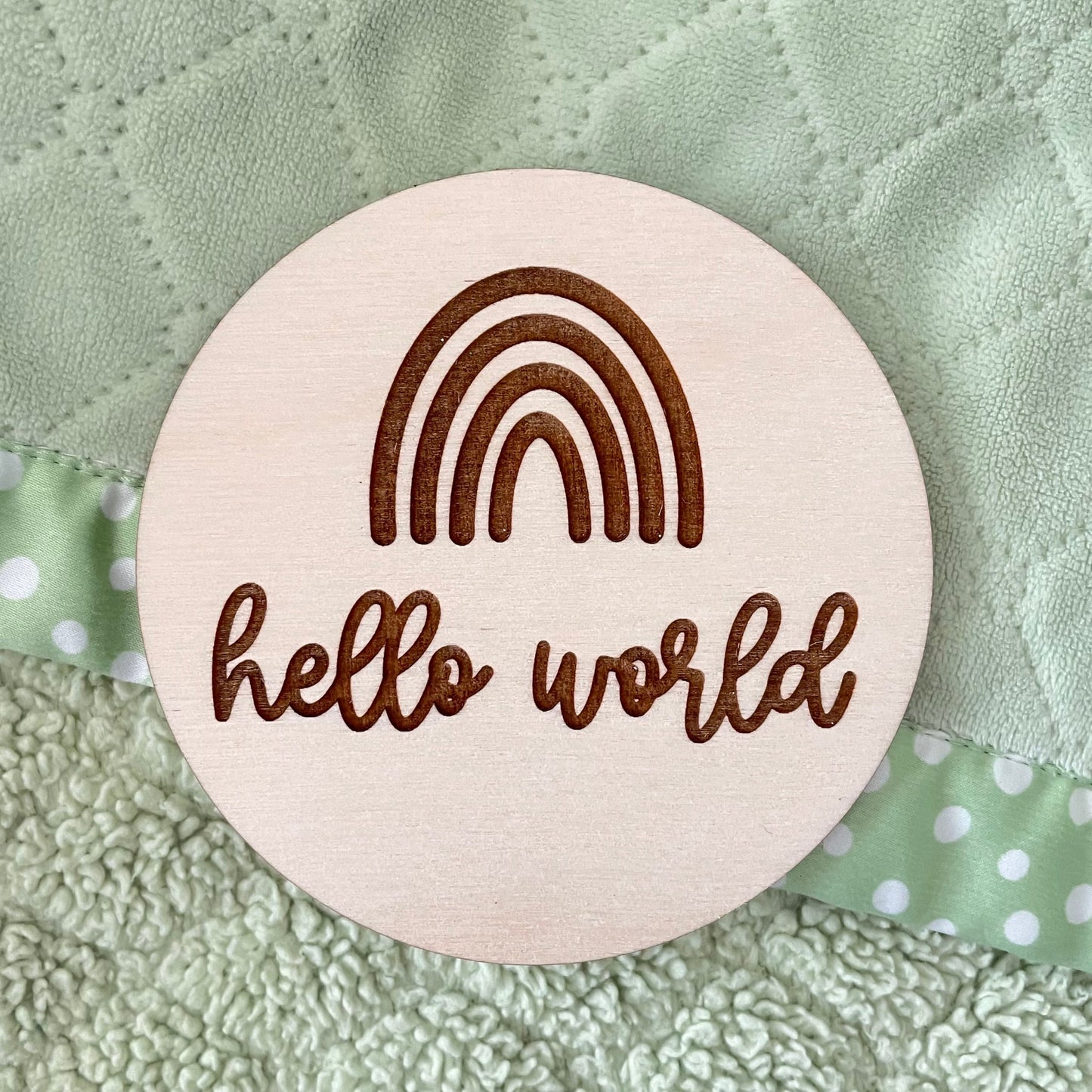 Hello World Baby Sign, Wooden Baby Announcement Sign, Wood Sign for Birth Reveal, Boho rainbow sign, hello world sign, hello world