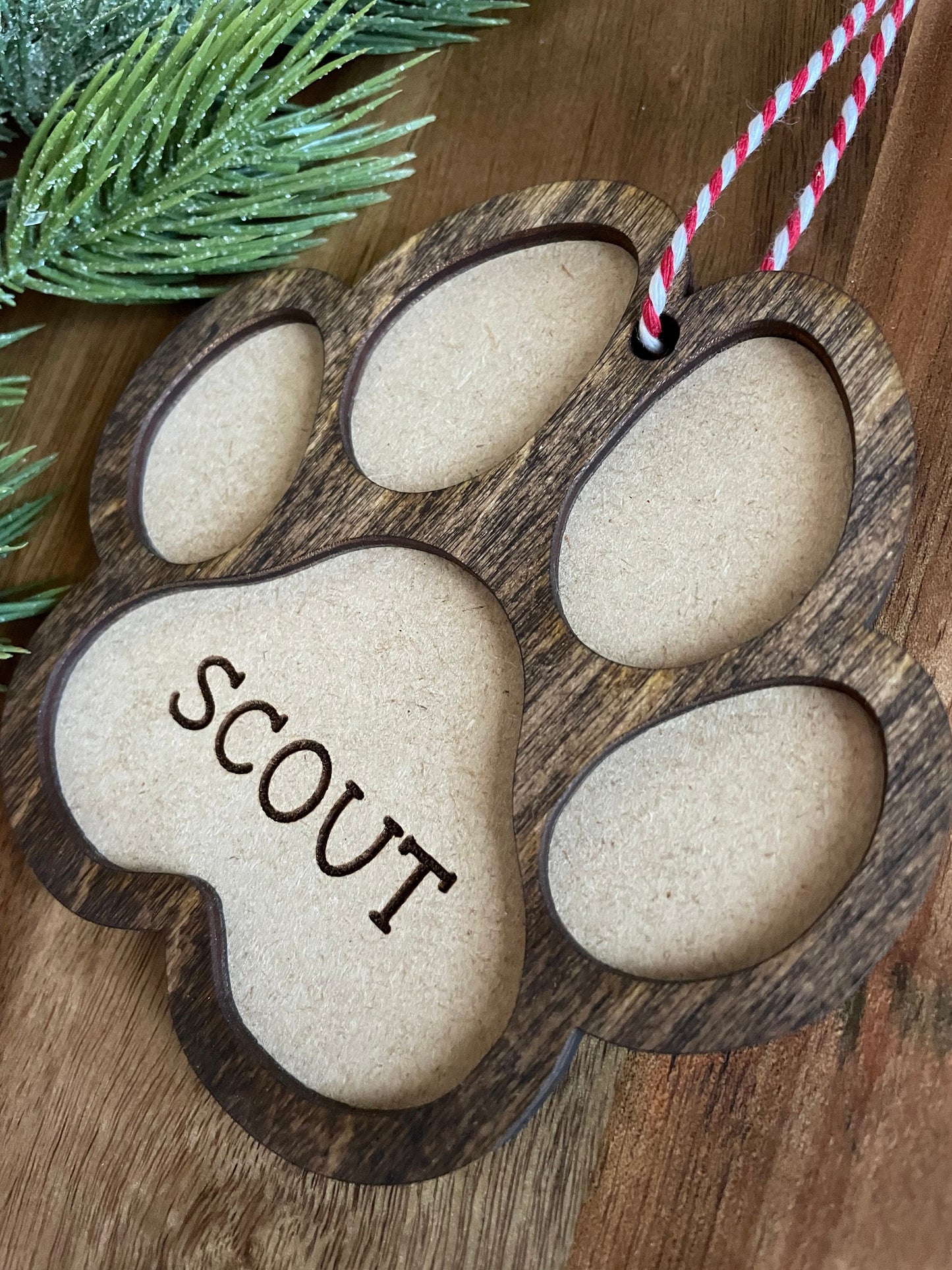 Personalized Dog Name Christmas Ornament, Gifts under 20, Dog paw ornament, Dog ornament, Personalized dog ornament, Dog mom gift