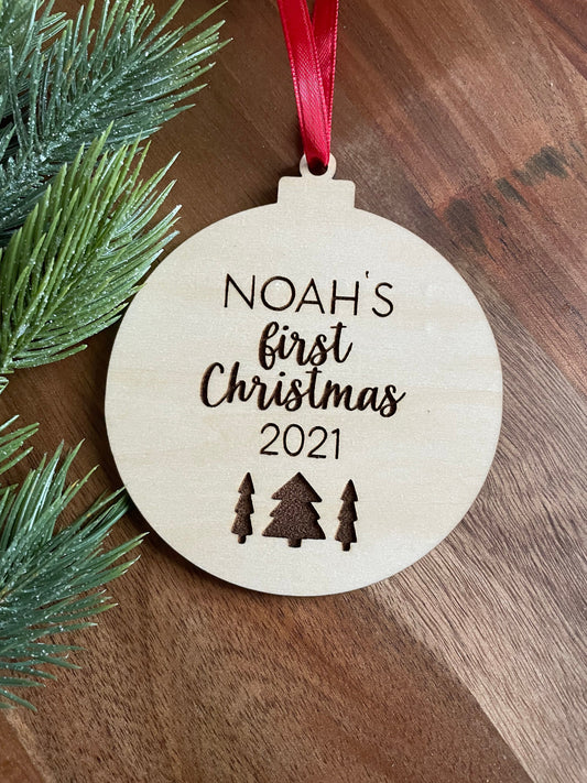 Baby’s first Christmas personalized ornament, babys first Christmas, wooden ornament, tree ornament, Christmas ornament, babys first