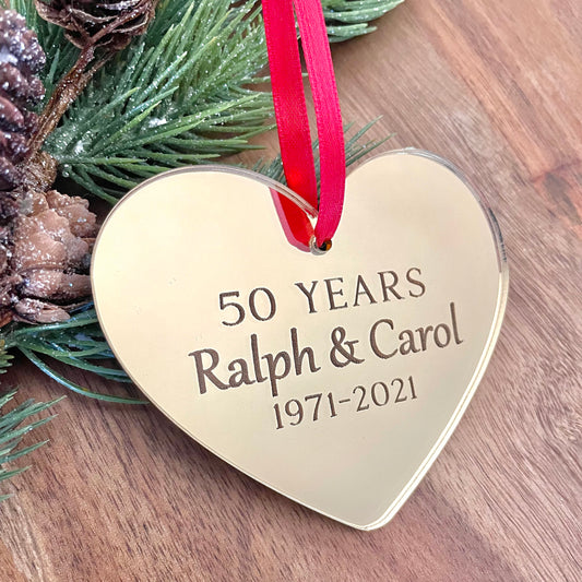 50th anniversary Christmas ornament, anniversary ornament, 2021 Christmas ornament, anniversary keepsake, 50 years together, 50th gift ideas