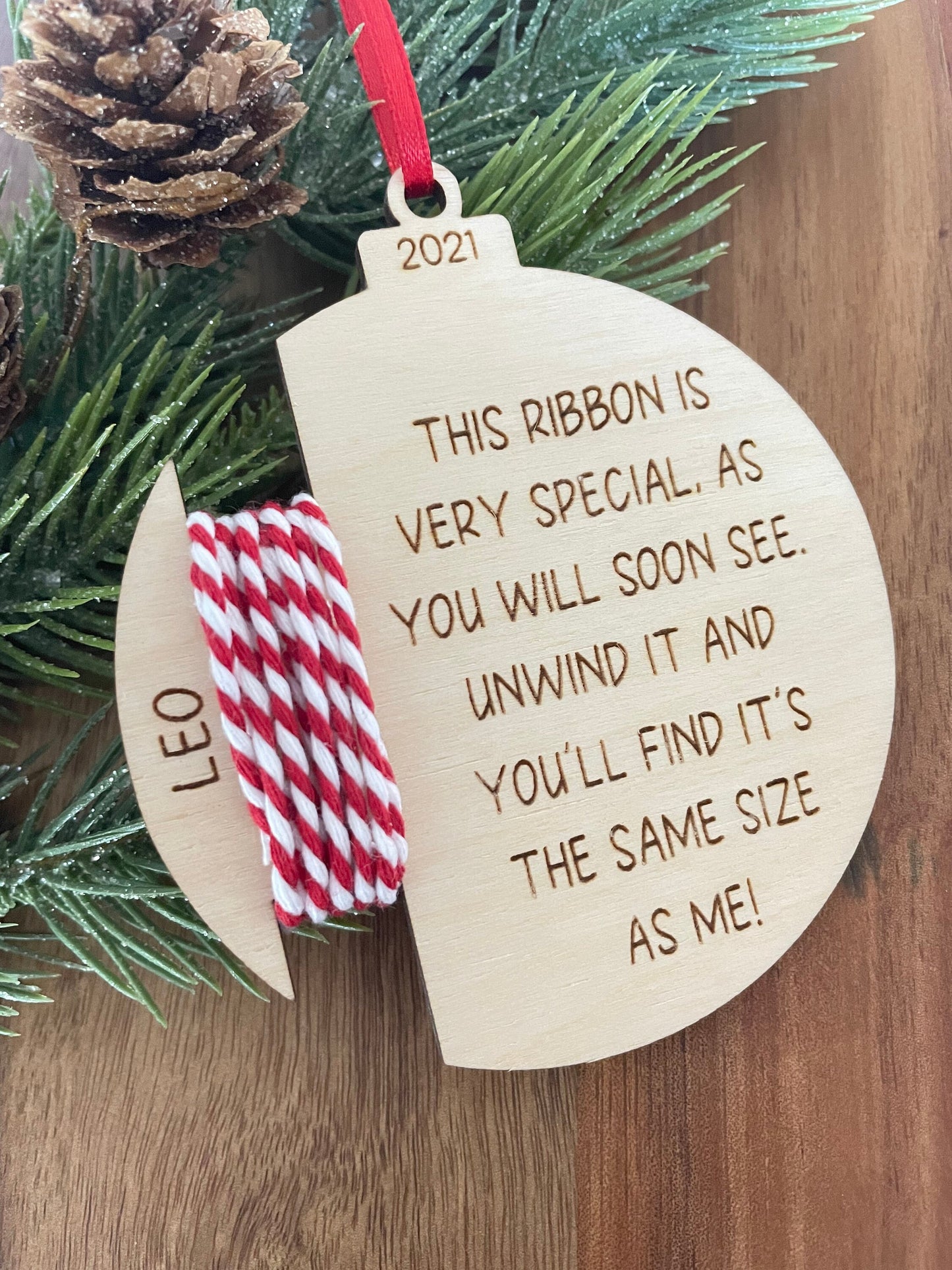 personalized height ornament, Christmas gift ideas, wooden ornament, wooden string ornament, Christmas ornament, parent gifts