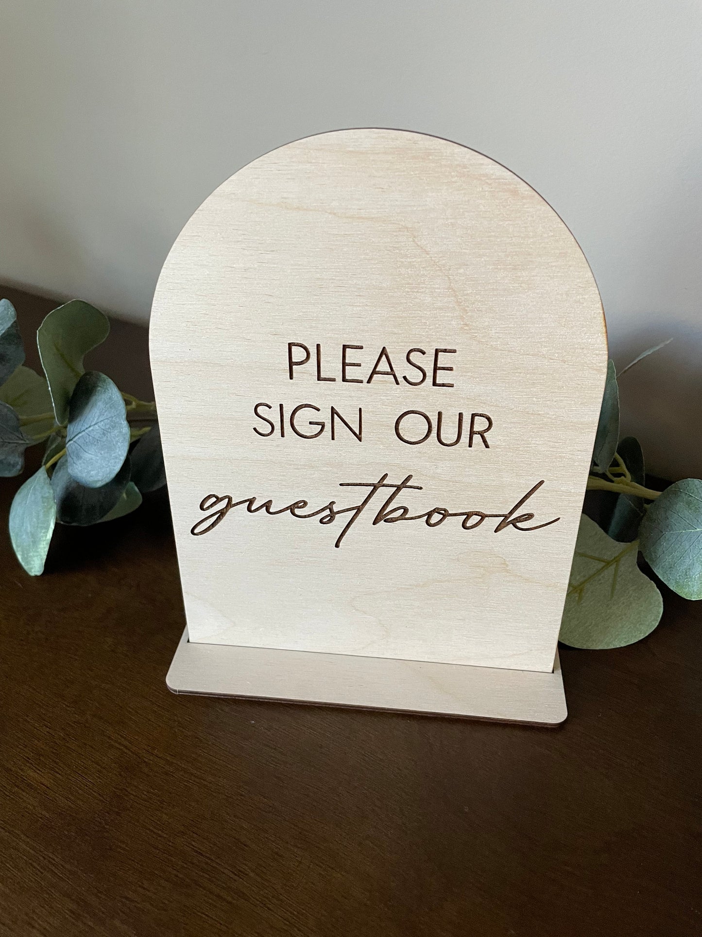 Please Sign Our Guestbook Sign, Guestbook Sign, Wedding Guestbook Table Sign, Engraved Natural Birchwood Sign, Wedding Guestbook Sign