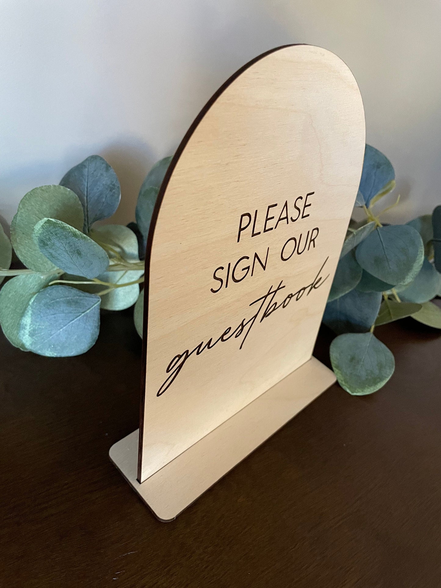 Please Sign Our Guestbook Sign, Guestbook Sign, Wedding Guestbook Table Sign, Engraved Natural Birchwood Sign, Wedding Guestbook Sign