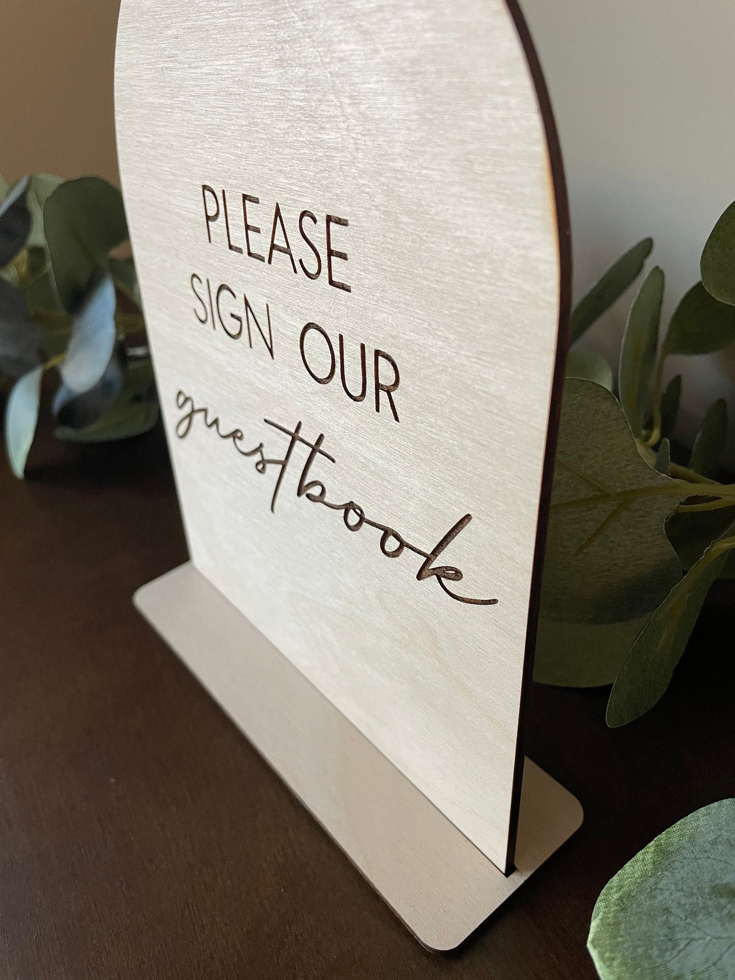 Please Sign Our Guestbook Sign, Guestbook Sign, Wedding Guestbook Table Sign, Engraved Natural Birchwood Sign, Wedding Guestbook Sign