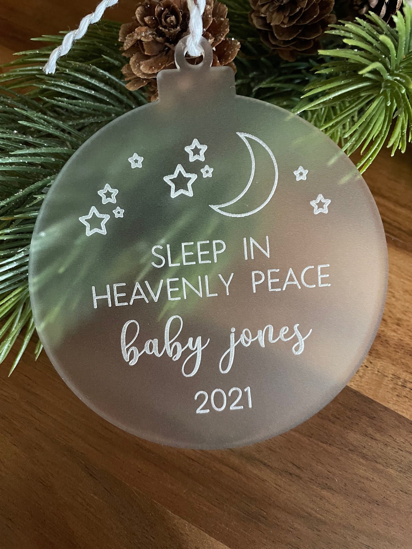 Sleep In Heavenly Peace Memorial Christmas Ornament, Baby Loss Ornament, Baby Memorial Ornament, Miscarriage Ornament, Stillbirth Ornament