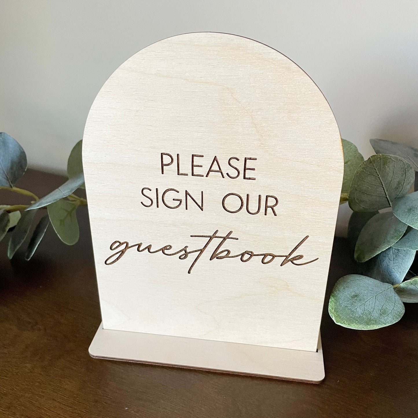 Please Sign Our Guestbook Sign, Guestbook Sign, Wedding Guestbook Table Sign, Engraved Natural Birchwood Sign, Wedding Guestbook Sign