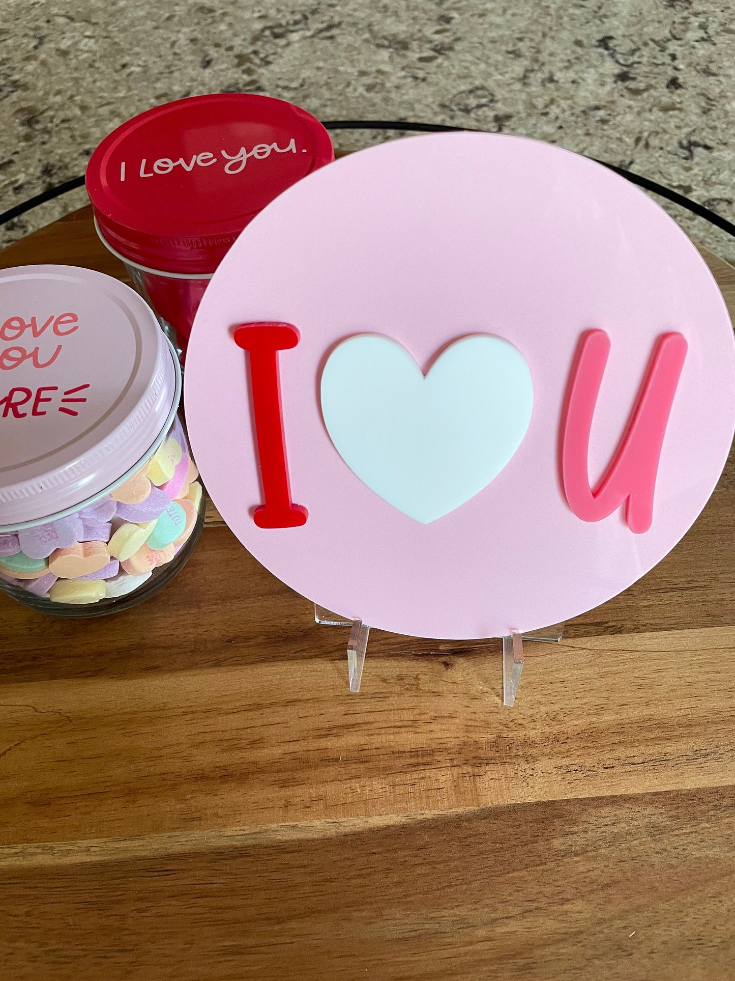 Valentines sign, Valentines decorations, tiered tray Valentines sign, mini sign, Valentines acrylic sign, I love you sign, tiered tray ideas