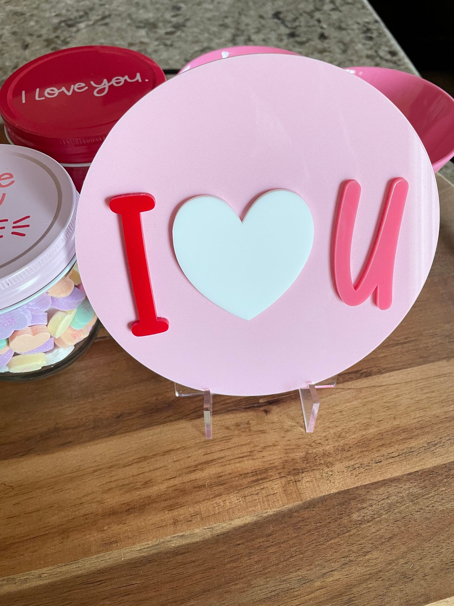 Valentines sign, Valentines decorations, tiered tray Valentines sign, mini sign, Valentines acrylic sign, I love you sign, tiered tray ideas