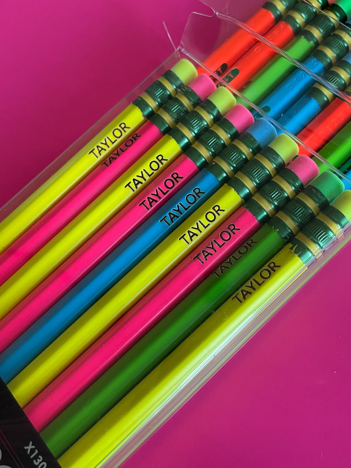 Personalized #2 neon pencils, Personalized Pencils, Engraved Pencils, 18 Pack Pencils, Ticonderoga Pencils, Custom school supplies